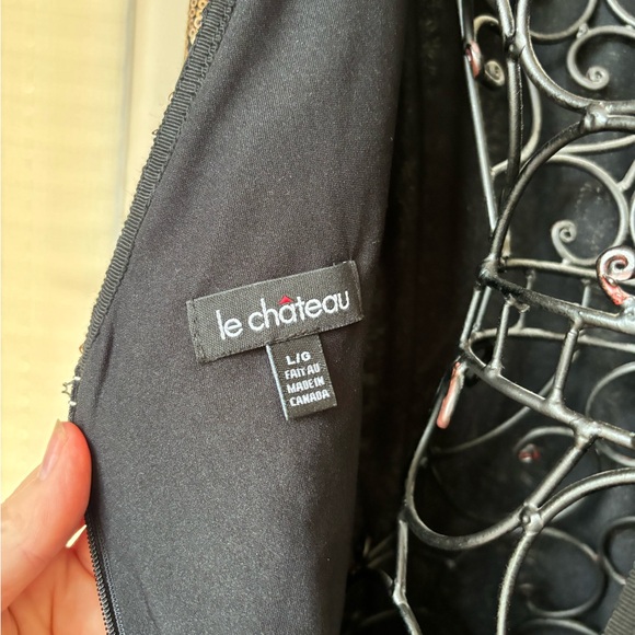 A fully lined black and gold sequin mini cocktail dress in a women’s large - Picture 4 of 4